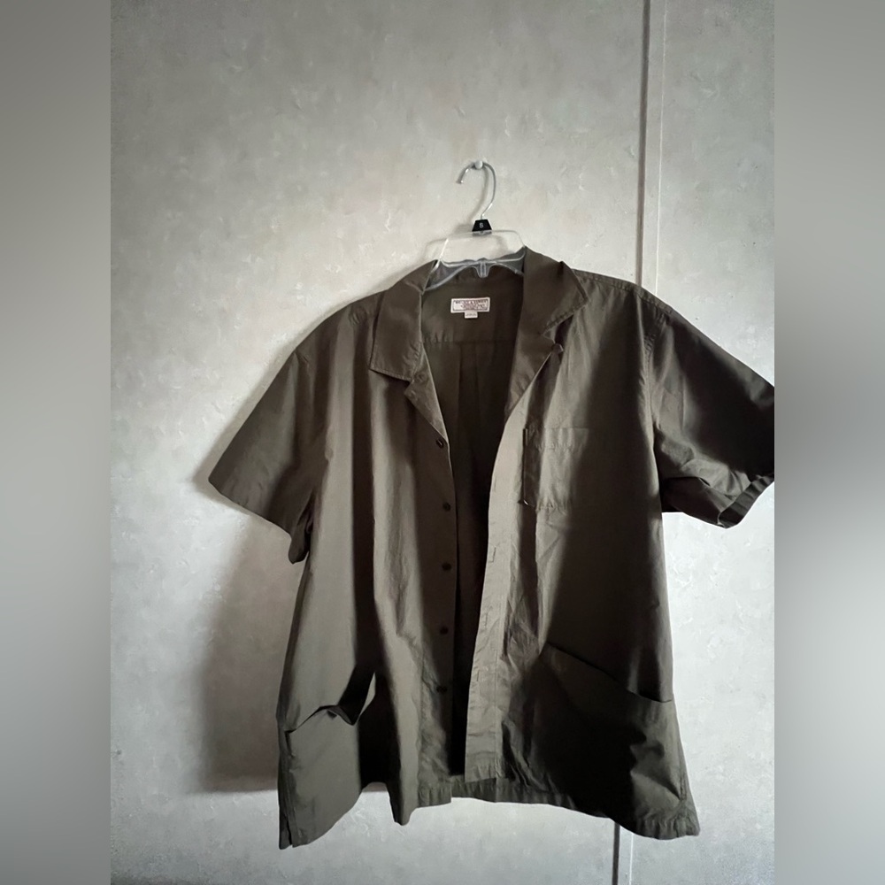 Men's Casual Button Down Shirt - Olive Green
